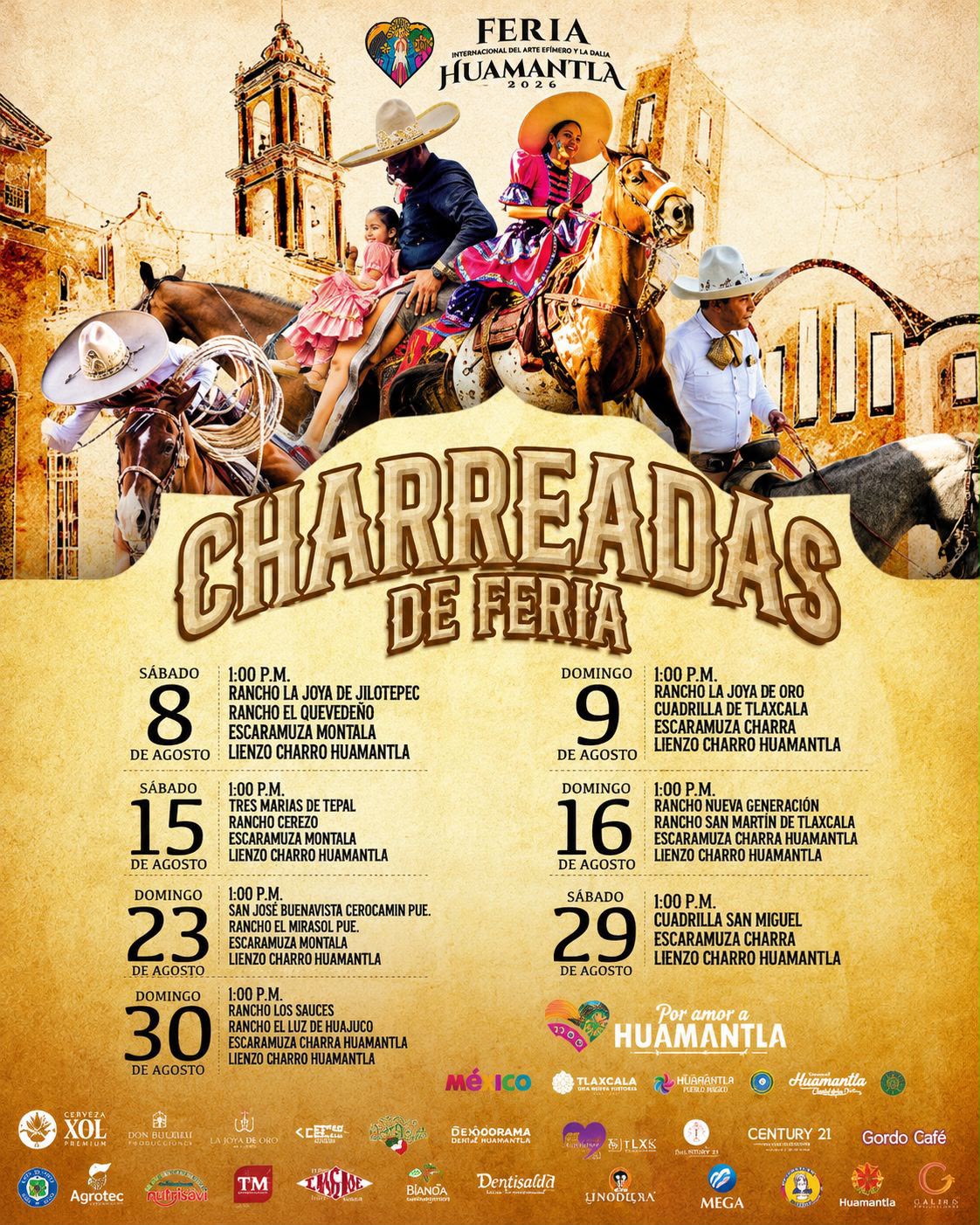 Charreadas de Feria 2026: la tradición mexicana cobra vida en Huamantla